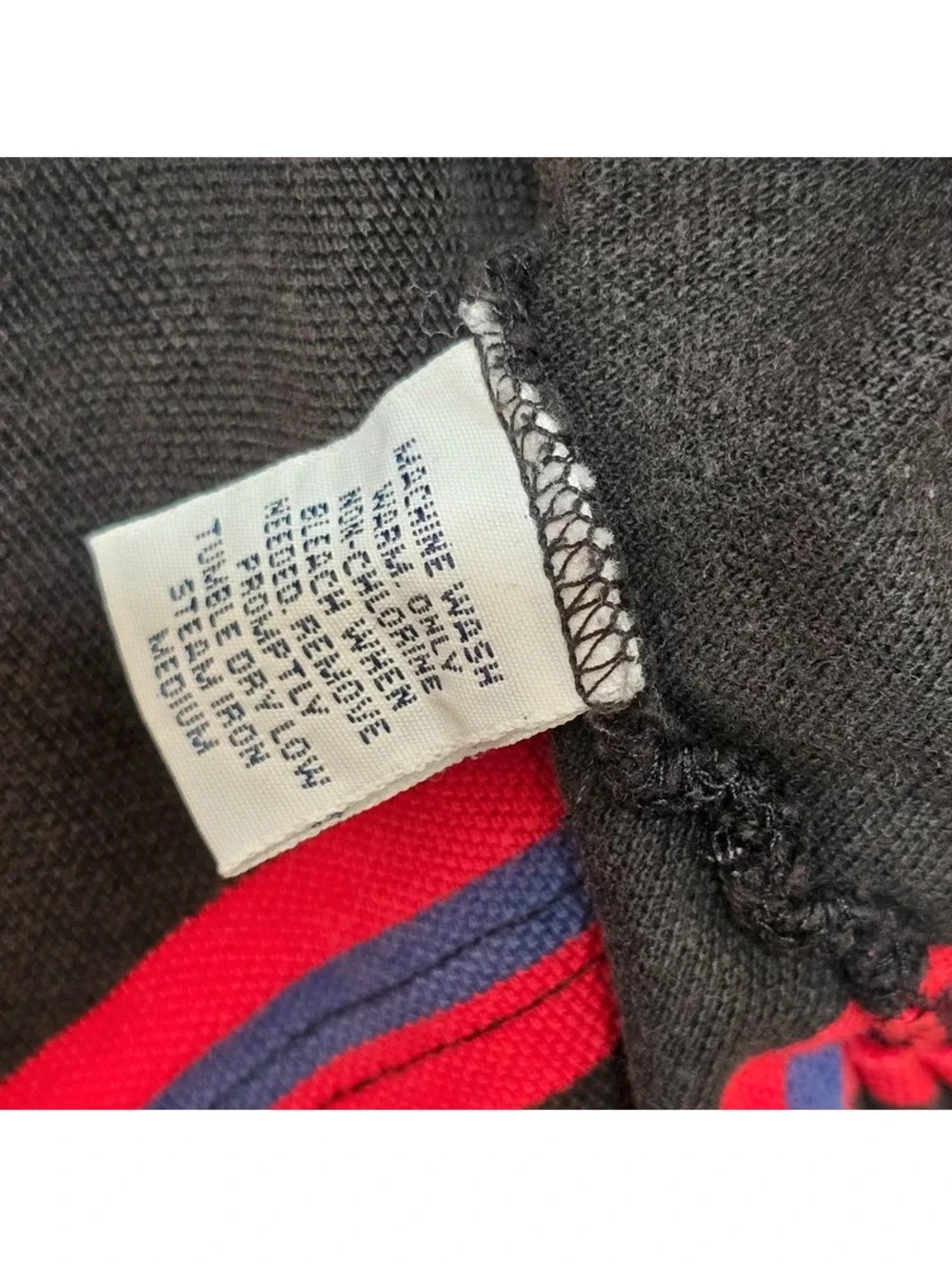 Vtg Polo Ralph Lauren Striped Polo Shirt XL Black Red Purple Grunge Indie Sleaze